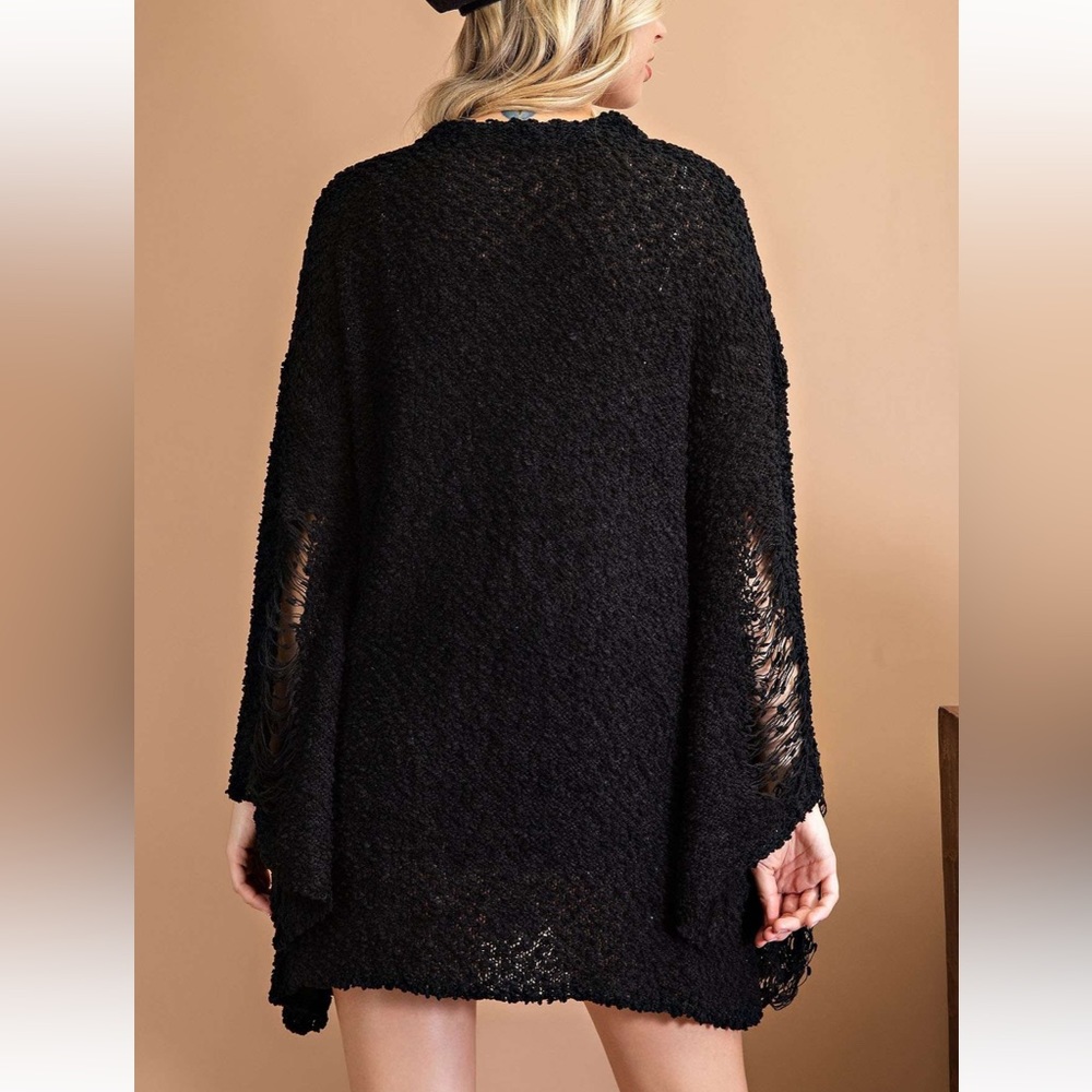 Distressed Black Cardigan, Women’s NWT - Picture 4 of 5